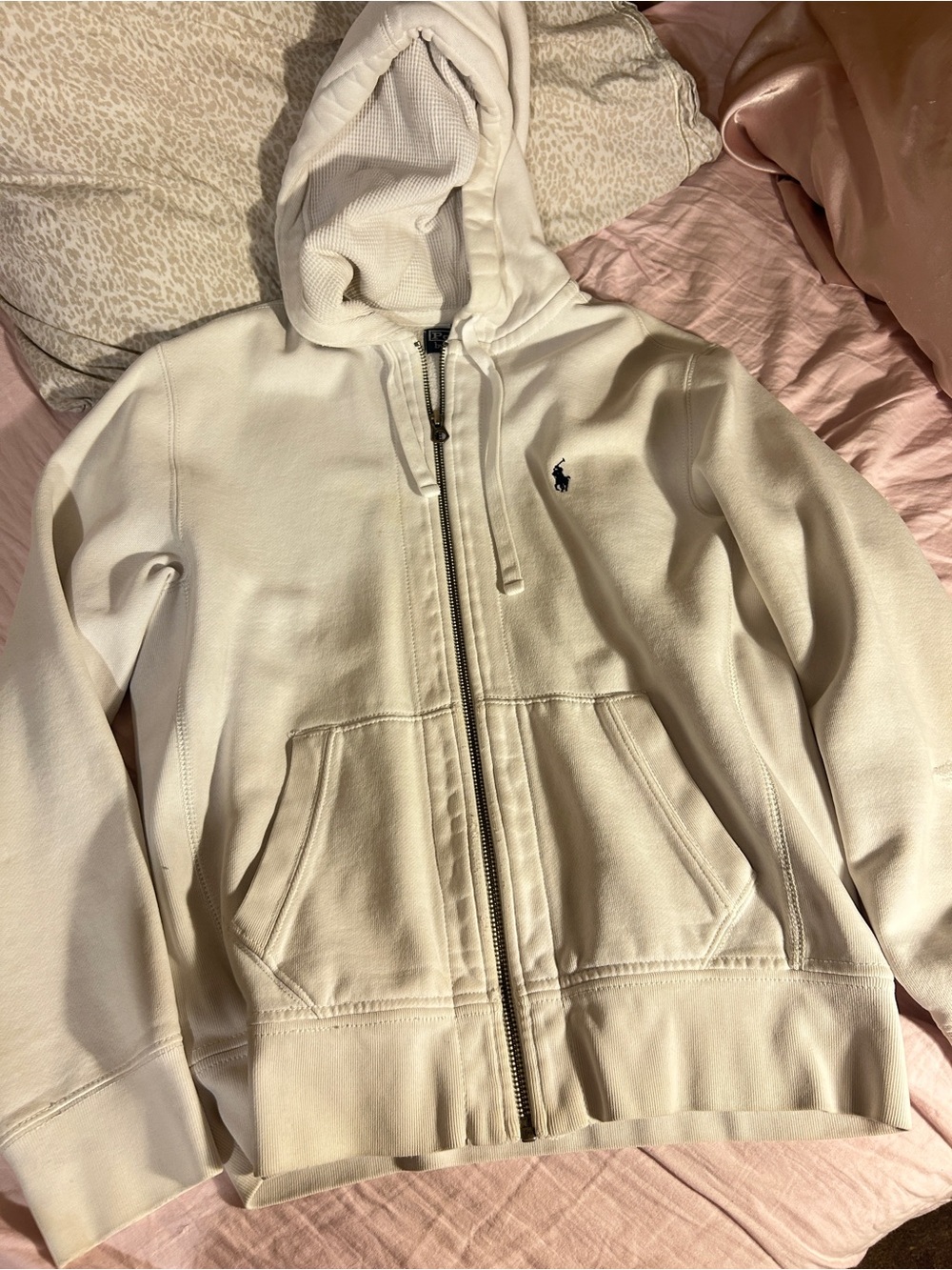 Ralph Lauren Cream Full-Zip Hoodie Jacket
